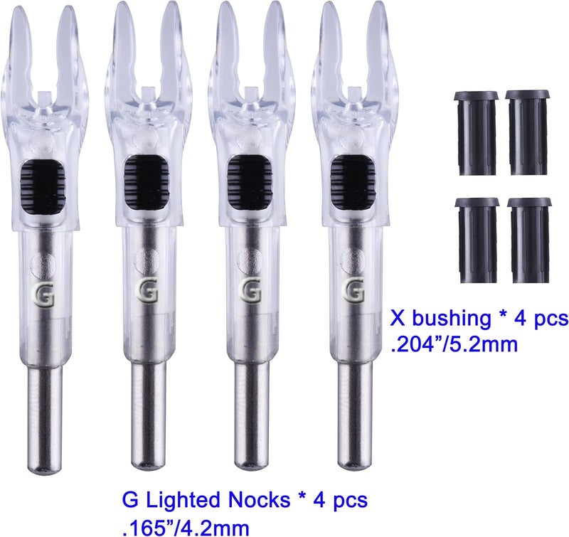 DEEPOWER Store 4/9 PCS G Lighted Nocks for Arrows .165 .204 .233 .244 .246 inch Inside Diameter with X,H,S,GT Bushings LED Lighted Nock and ON/Off Switch for Archrey Hunting and - Image 2